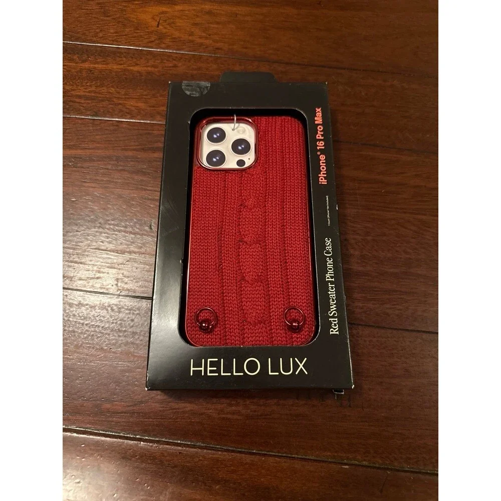 Hello Lux brand Red Sweater Phone Case  Apple iPhone 16 Pro Max